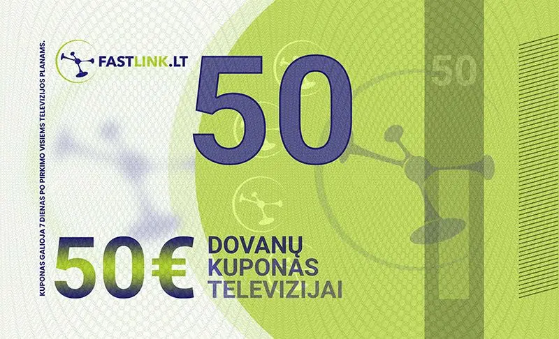50 Eur dovanų kuponas televizijai